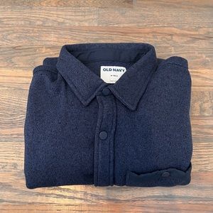 Men’s M Tall Navy Blue Snap Collared Cardigan
